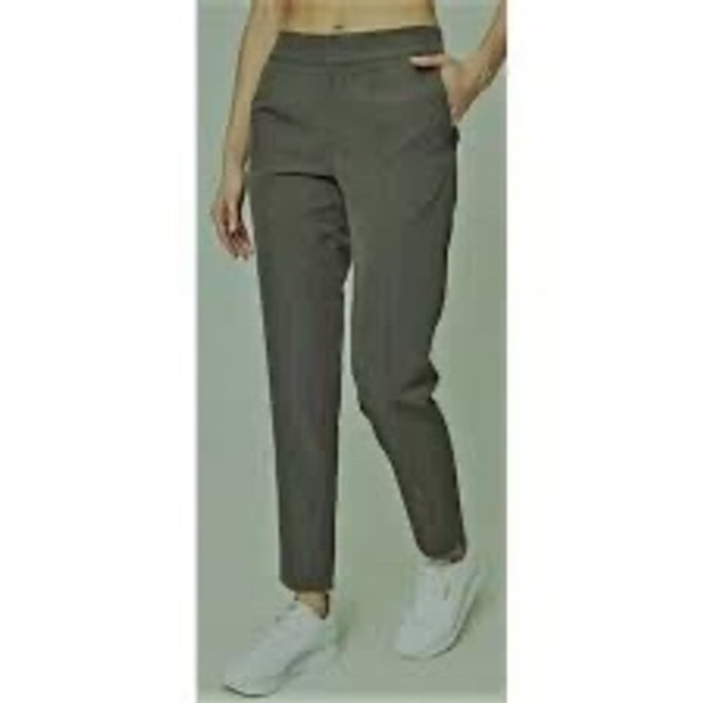 Mondetta Women Olive Green Travel Stretch Pants Size Small Elastic Waist Pockets